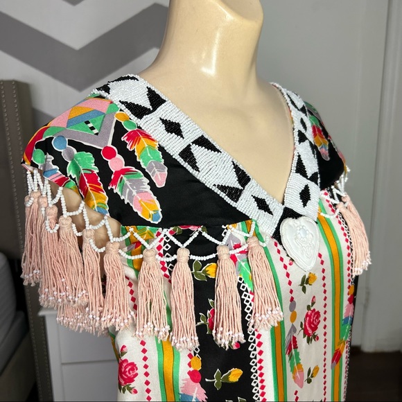 Manoush 100% Silk Vintage Coquette Baby Doll Dress, Intricate Detailing - Picture 2 of 10